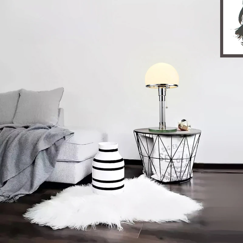 Danish Bauhaus Desk Lamp Nordic Style Simple Lving Room Designer Light Bedroom Bedside Glass Table Nightstand Home Decor | Лампы и