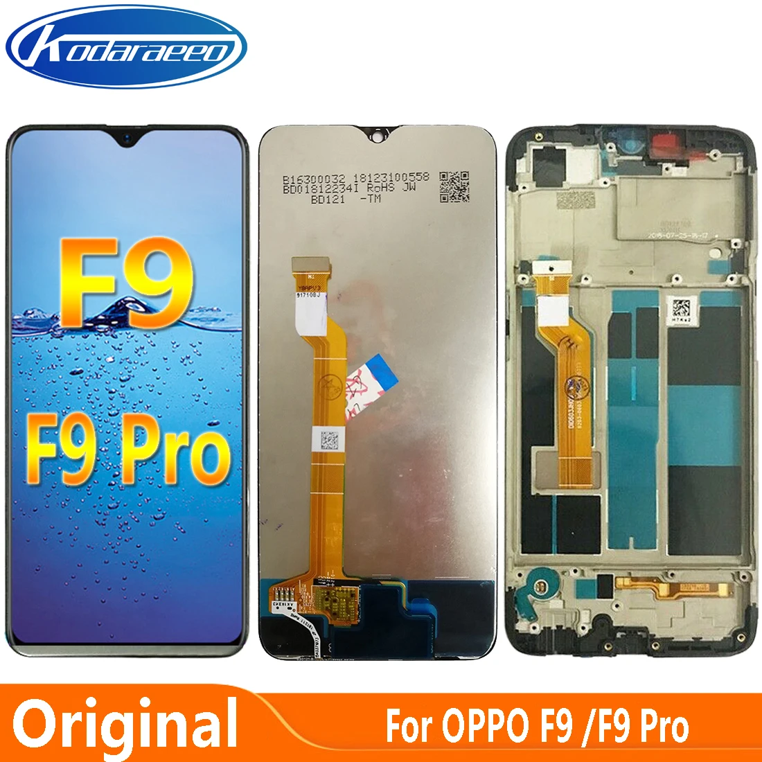Pantalla LCD Original para OPPO F9, digitalizador t&aacute;ctil con marco para OPPO F9 Pro, CPH1823, CPH1881, CPH1825-0