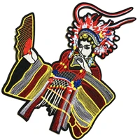 high quality chinese style opera peking opera patches iron on appliques for clothing badges coat jeans patch