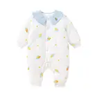 Комбинезон Pureborn для новорожденных, унисекс, стеганый, с хлопковой подкладкой, зимний, с принтом, одежда для сна