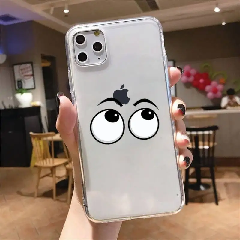 

Funny Eye cartoon cute Candy Phone Case Transparent soft For iphone 5 5s 5c se 6 6s 7 8 11 12 plus mini x xs xr pro max