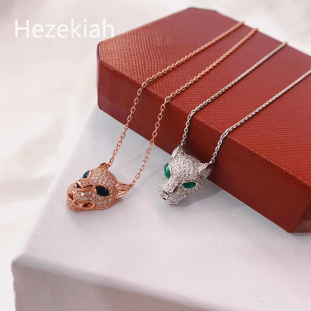 

Ожерелье с леопардом Hezekiah из стерлингового серебра S925 пробы