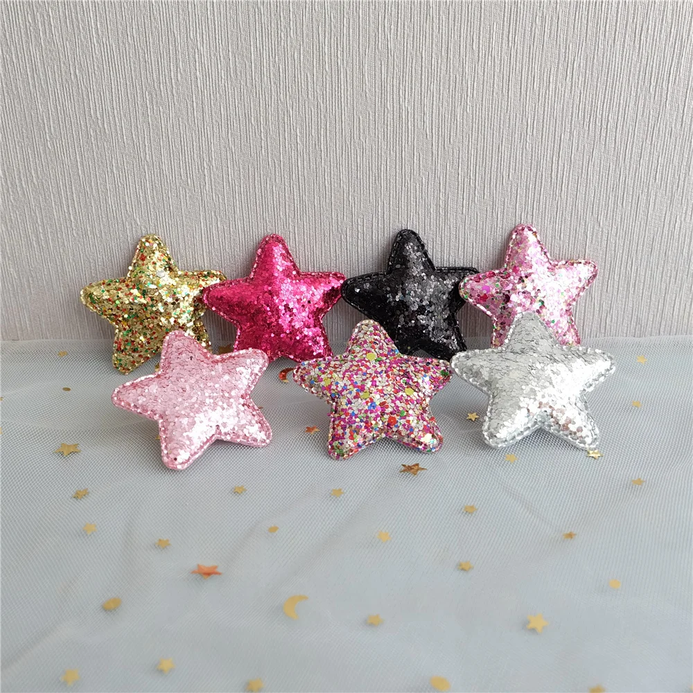 

14Pcs Padded Glitter Fabric Star Applique For DIY Headwear Hair Clips Decor Baby Hats Headbands Ornaments Accessoies Patches S01
