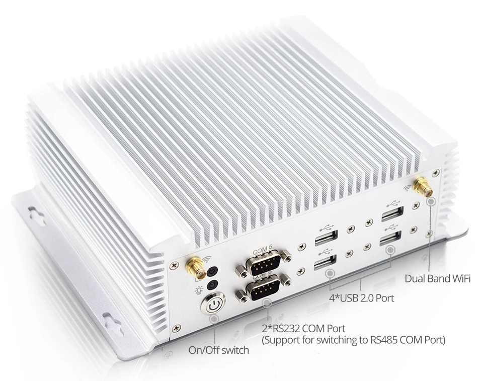EGLOBAL безвентиляторный промышленный Мини ПК i7 4500U i5 Windows 10 Pro Linux PC 2* Intel lan 6* RS232/485 HDMI VGA 8* USB Wi-Fi, сторожевой 3g/4G