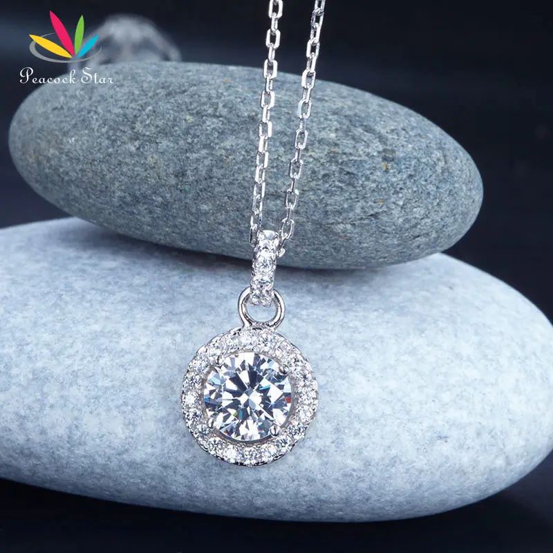 Цепочка из серебра 925 пробы с подвеской в виде павлина и звезды 1 карат|925 sterling silver