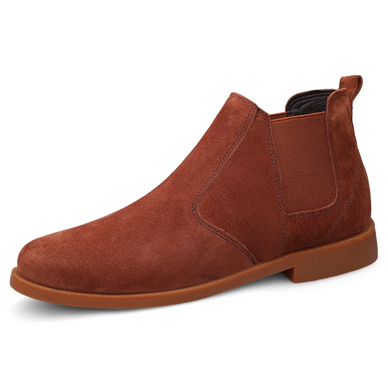 

2020 men's Chelsea boots men's boots Cow suede slip-on British style desert boots Men's casual boots Men's Ankle red boots