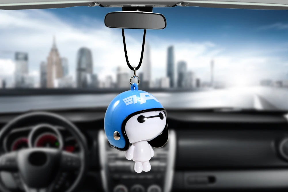Автомобиль кулон милый шлем робот Baymax куклы висячие украшения автомобили Зеркало заднего вида подвеска украшения аксессуары Подарки