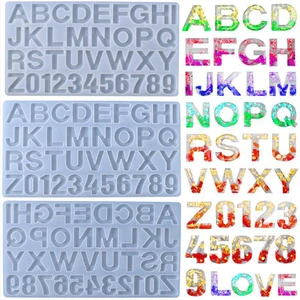 Форма с буквами от A до Z, алфавит и цифры, силиконовые формы, первоначальная форма, большая Прозрачная форма для смолы, товары для рукоделия из эпоксидной смолы (36 полостей)