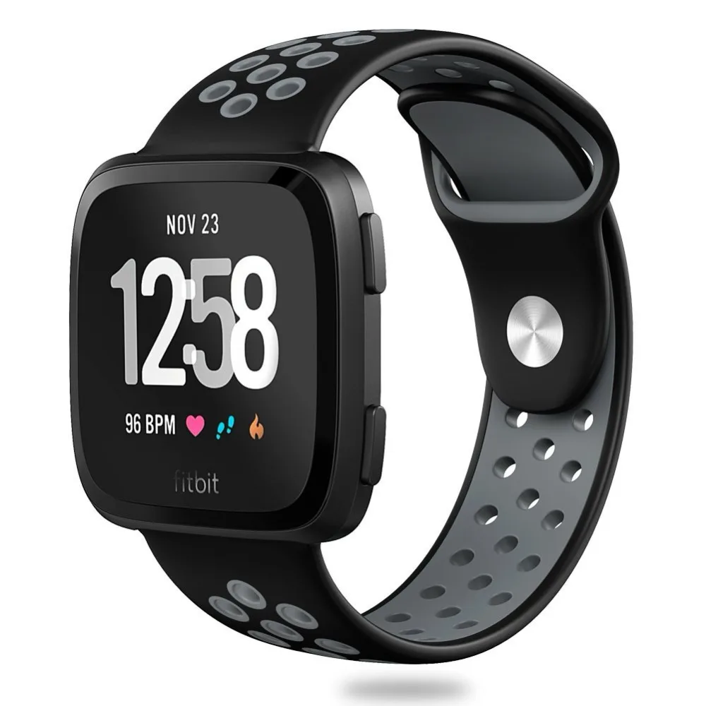 23 мм силиконовый ремешок для часов, ремешки для Fitbit Versa, дышащие сменные, легко подходят, ремешки для Fitbit Versa, Смарт-часы