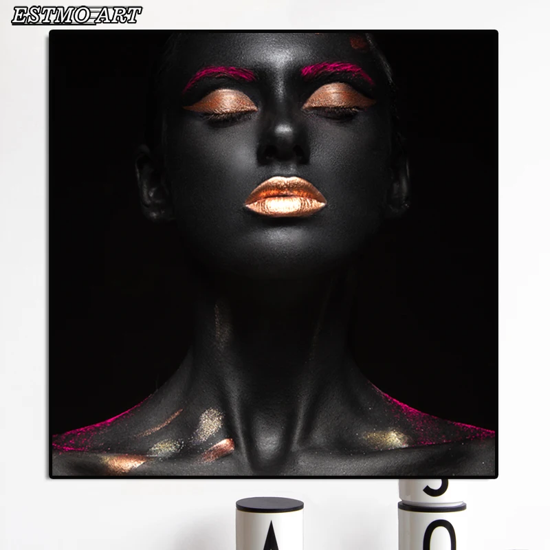 

Light luxury ART Oil Painting African Art Black and Gold Woman Decorative Paintings Classical Impressionist Canvas Painting