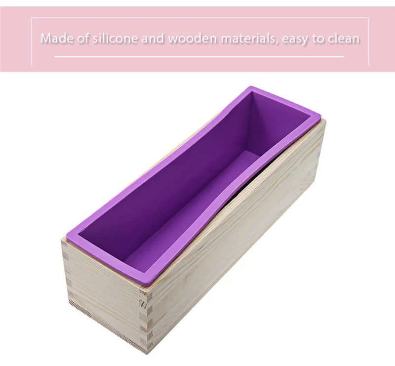 Wooden 1200g Soap Mold Loaf Silicone Mould 3d Rectangular Moule Savon for Making Long Wood Box Bread Handmade Craft | Дом и сад