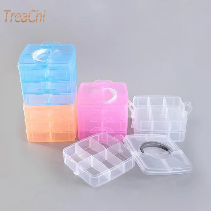 

Трехуровневый ящик для хранения бытовых предметов, коробка для шитья и вязания, с крышкой и портативным ящиком для хранения