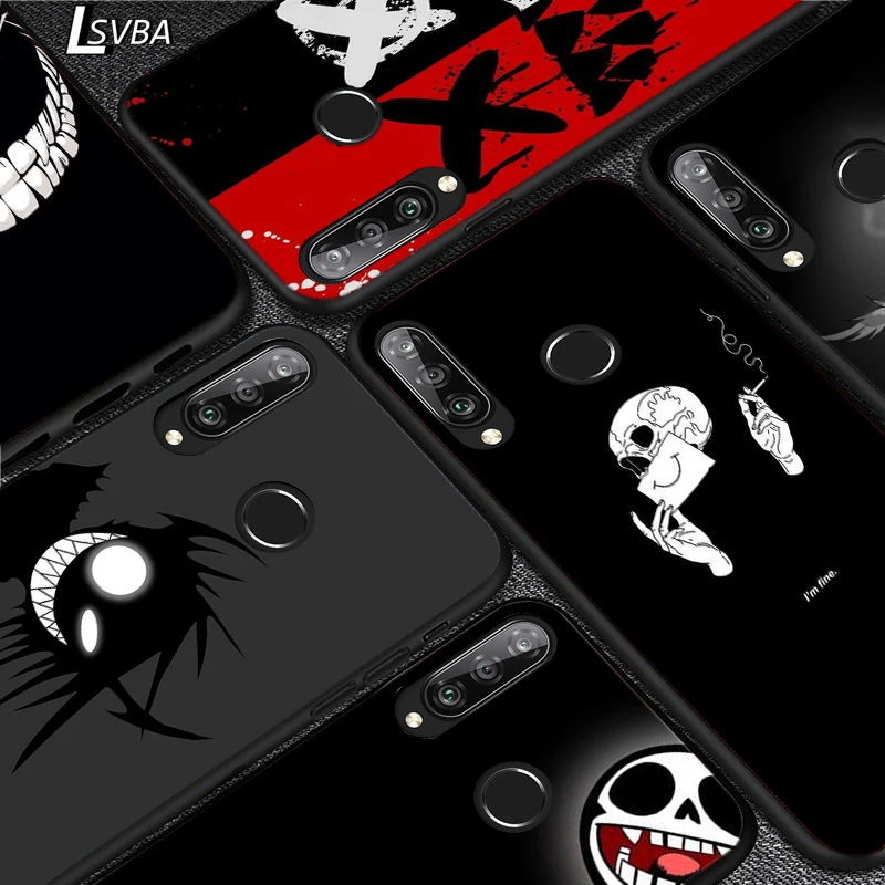 Улыбка Скелет дьявол силиконовый чехол для Huawei P40 P30 P20 Pro P10 P9 P8 Lite E Plus 2019 2017 5G