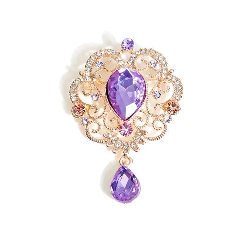 Женские Элегантные барокко Броши вечерние с украшением в виде кристаллов капли