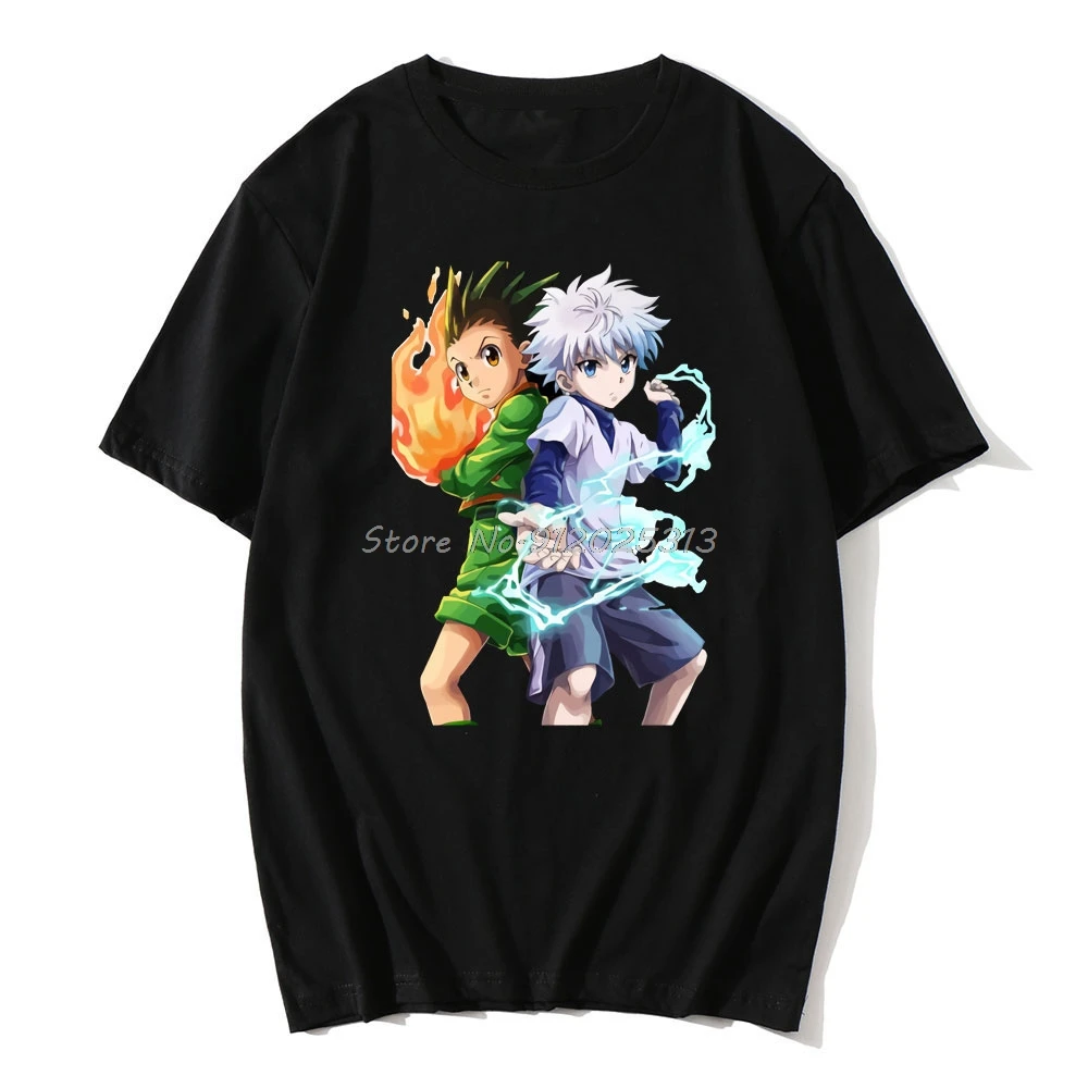 Hunter X Killua Zoldyck Сапожки в стиле футболка для мужчин с предварительной усадкой