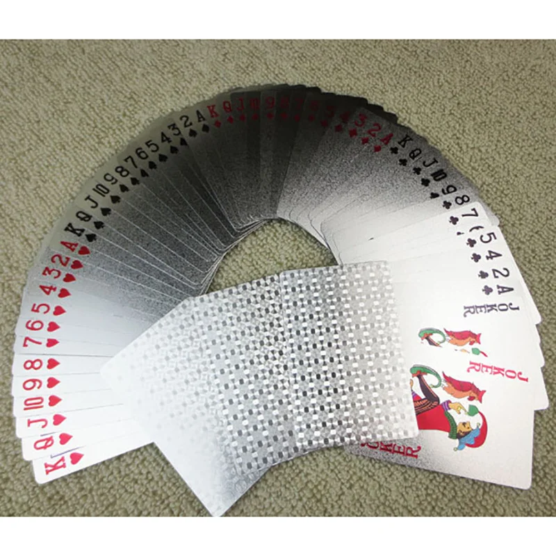 Silver/Gold/Black Pokers Luxury Design High Quality Plastic Cards Waterproof And Dull Polish Poker | Спорт и развлечения