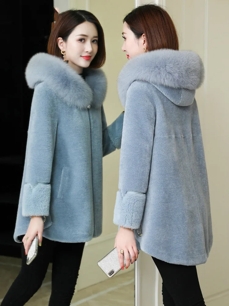 PTSLAN женское замшевое пальто из натуральной шерсти с натуральным мехом куртка