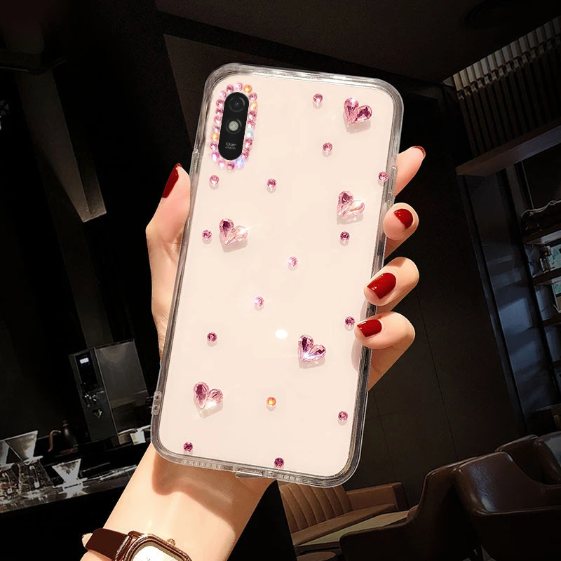 

Silicone Case For Xiaomi Redmi 9 9A 9AT 9i 9C K30 K20 Ultra Case Mi F2 8 8A 7 7A Go 6 Pro 6A 5 Plus 5A S2 Handmade Diamond Cover