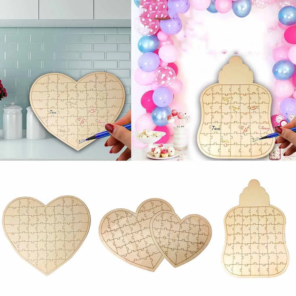 Свадебная доска в форме сердца индивидуальный пазл альтернатива подвесному