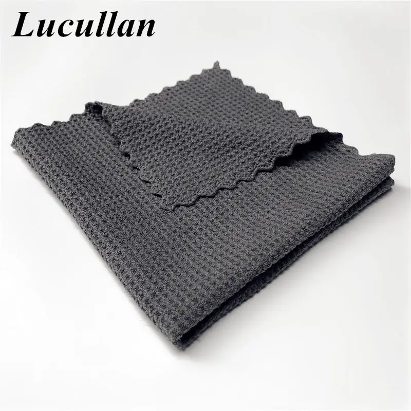 Lucullan 40X40CM Edgeless Glass Paint Interior Microfiber Drying  Cloth Super Absorbancy Lint-Free Waffle Weave Towels
