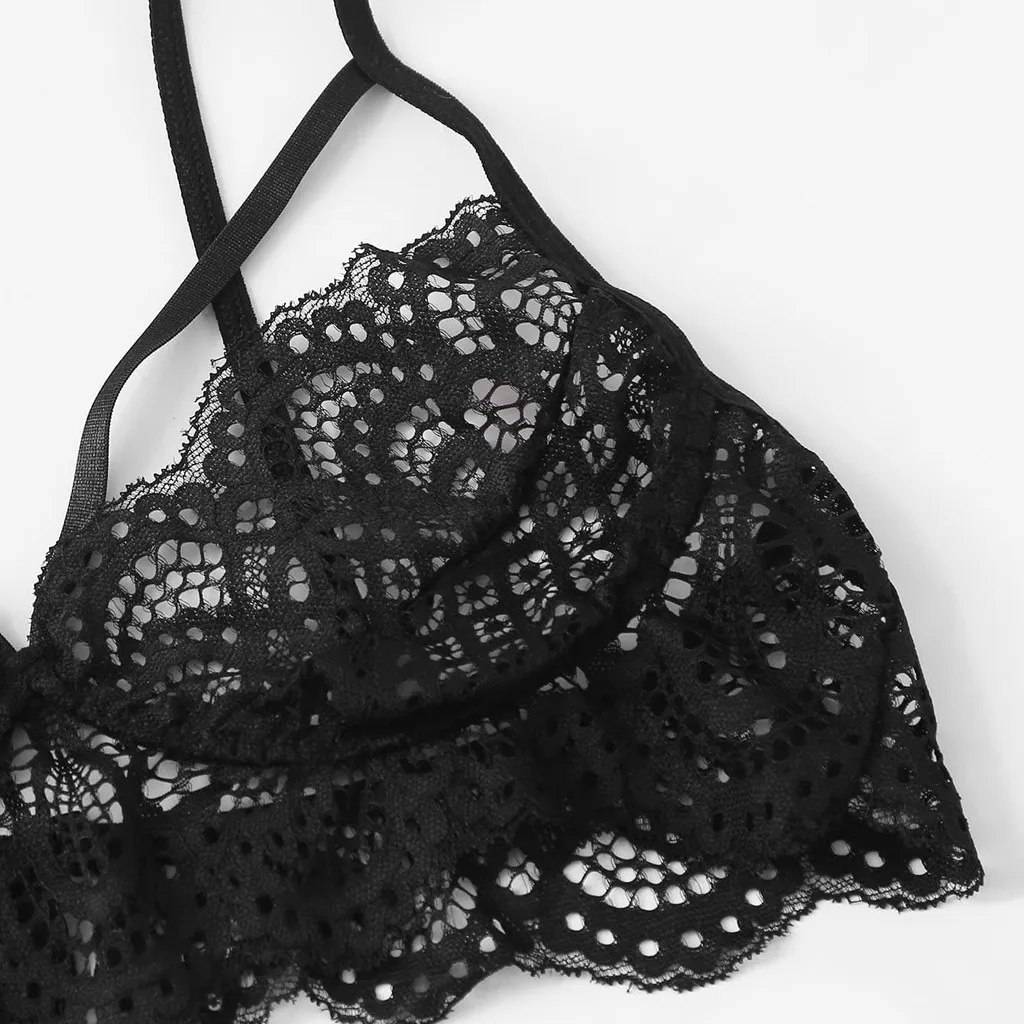 

Sexy Lingerie Set For Women Vintage Lace Underwear Bra Hollow Thong Briefs Garter Sleepwear Nightwear Set