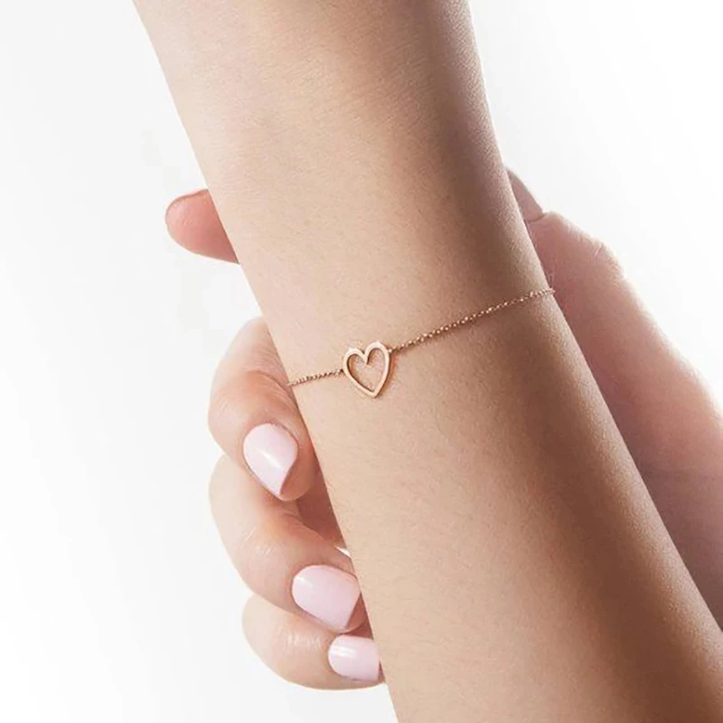 

Hollow Heart Women Bracelet Jewellery Simple Bracelets Fashion Bangles Jewelry Wedding Hand Made Classic Alloy