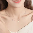 Натуральная 925 Стерлинговое Серебро геометрической формы круглый чокер, ожерелье для Модные женские вечерние ювелирные украшения подарок 2019 аксессуары