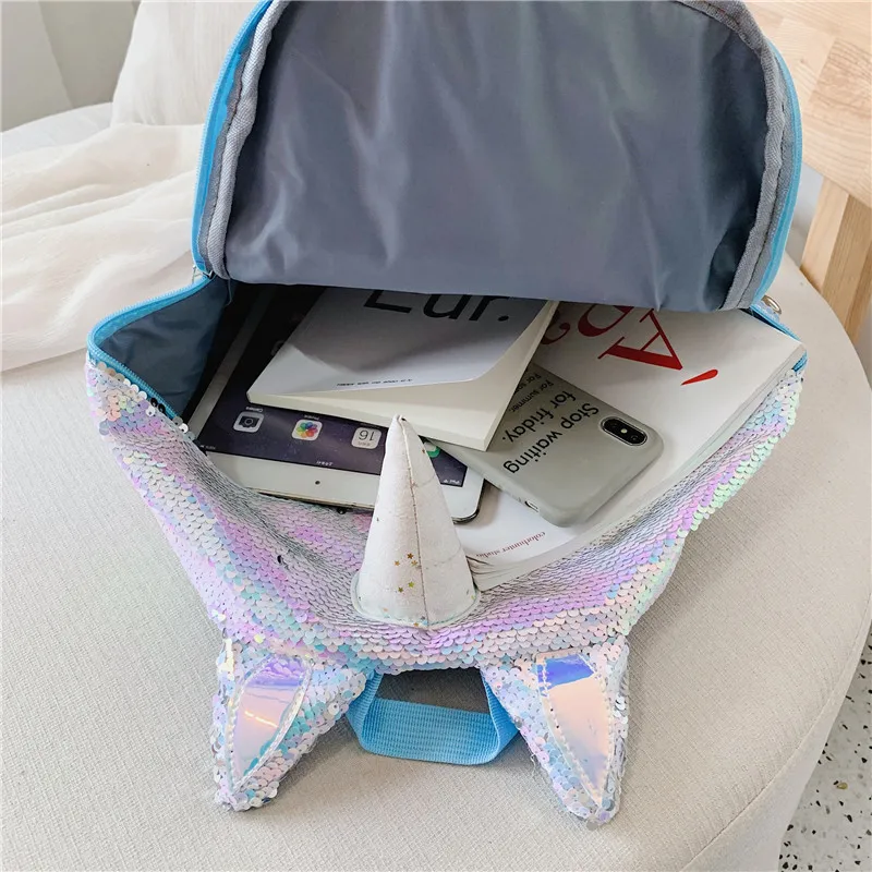 Unicorn Bag Sequined Schoolbag Multi Color Small Backpacks for Women Girls Kindergarten Kids Backpack Large Bagpack 14.5'' S,L