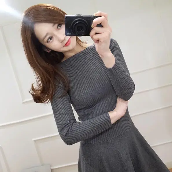 Новинка 2018 года осенне-зимний женский трикотаж высокого качества облегающие