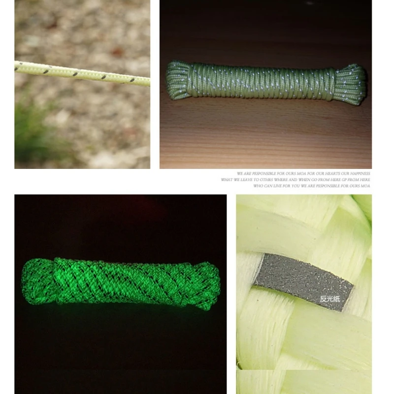 

Portable Travel 50m Reflective Tent Ropes Adjustable Windproof Cord Anti-slip K4UC