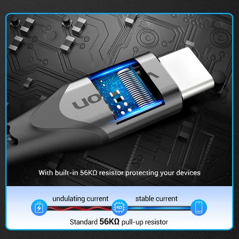 Кабель Vention USB Type C для Samsung Poco S21 3A, зарядное устройство USB C, провод с датой для Xiaomi Redmi Note 8, кабель Cabo Type-C