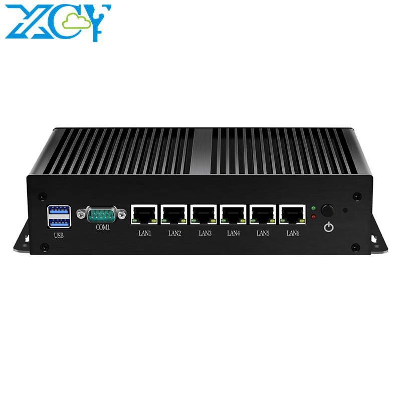 Verkaufen XCY Mini PC Fanless Pfsense 6 LAN Gigabit Ethernet Intel 211AT Core I3 7100U Linux Windows 10 7 Router Firewall Computer Minipc