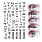 1 лист 3D наклеек для ногтей буквы кленовый лист Фламинго наклейка для ногтей самоклеящиеся наклейки для ногтей декоративная бумага