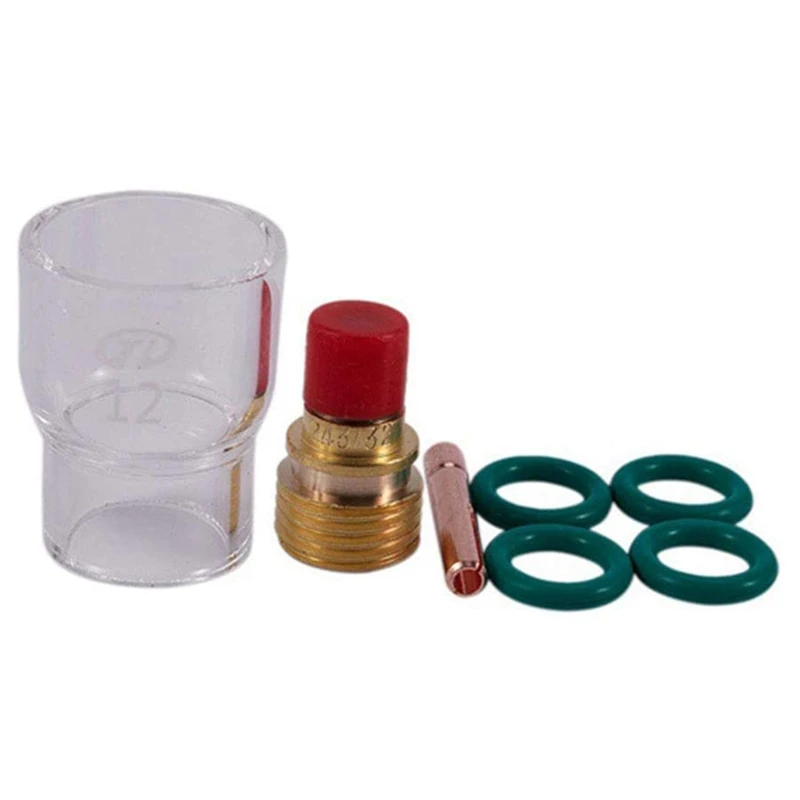 

7 Pcs 12 Pyrex Стекло комплект каркасов на Stubby корпус цанги и газовой линзы Tig сварочный фонарь для Wp-9/20/25 аксессуары для сварки и резки