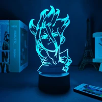 3d anime dr stone figure table lamp for kids child bedroom decor nightlight manga gift for him acrylic led night light lamp