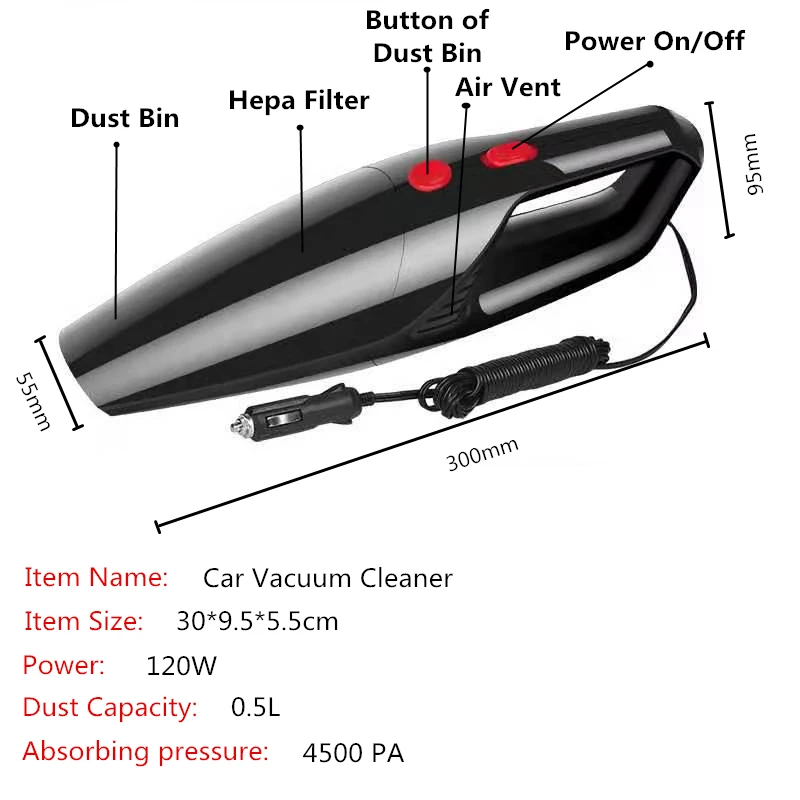 Мини ручной автомобильный пылесос циклонный фильтр аксессуар для