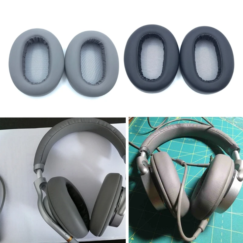 

1Pair Leather Cushion Cover Compatible with MDR-1AM2 Fashion Pads Cover Earpads Sponge Soft Comfortable to Wear