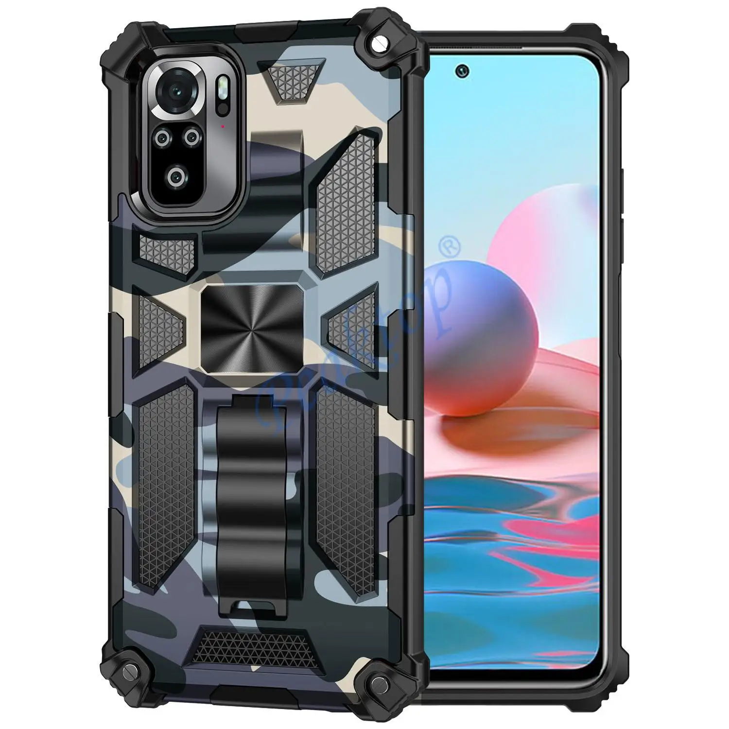 camouflage armor phone case for xiaomi redmi note 10 pro 10s max pocophone poco x3 pro nfc tpu holder shockproof protector cover free global shipping