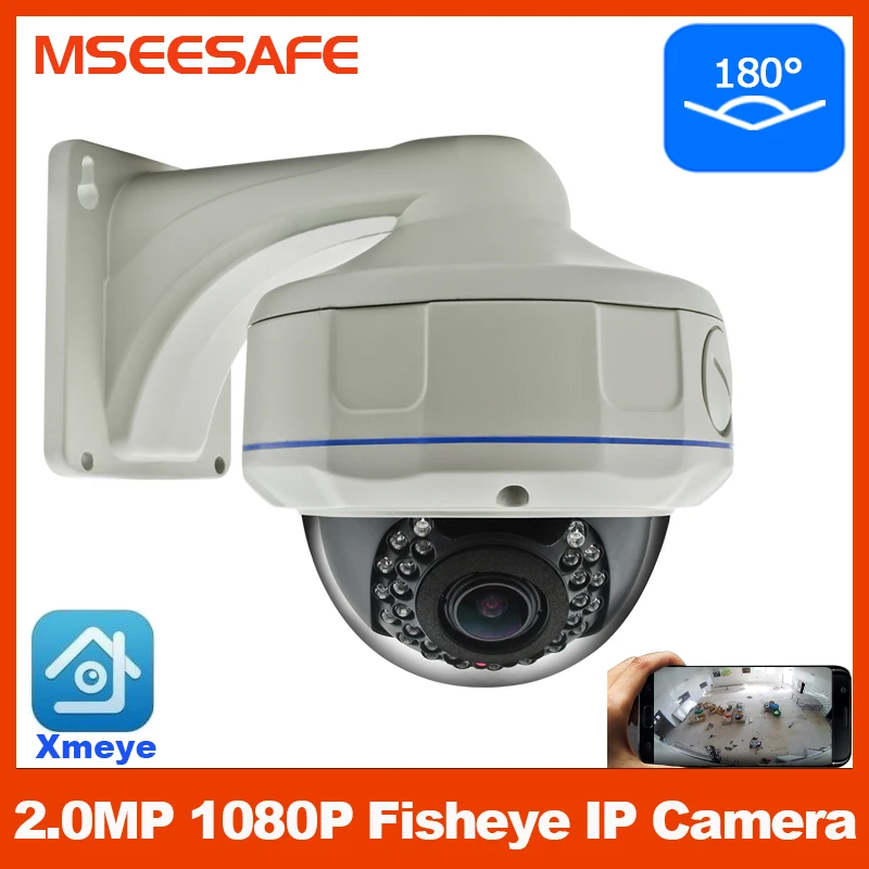 IP-камера Mseesafe 5 Мп рыбий глаз 1080P с углом обзора 180 ° | Безопасность и защита