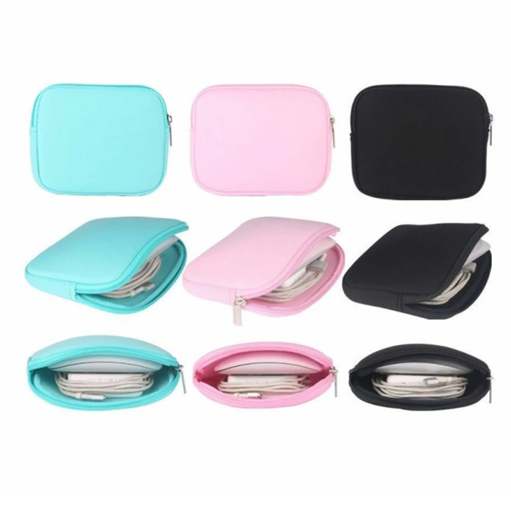 Nylon Storage Bag Case for Cellphone USB Cable Laptop Mouse for Travel Cellphone Cable Hard Disk Organizer