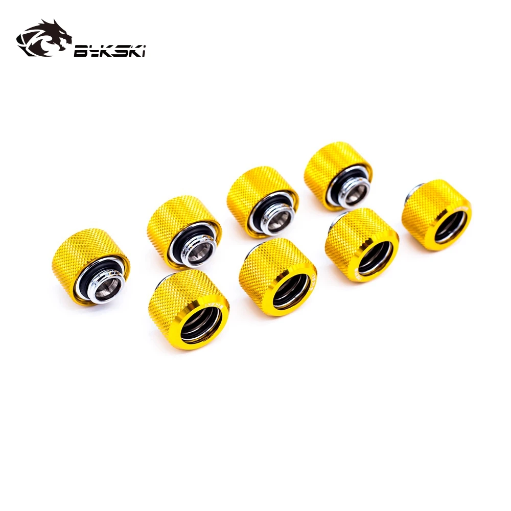 8 шт./лот фитинг для жесткой трубки OD12mm/OD14mm/OD16mm ручной Компрессионный фитинг G1/4' 4 слоя уплотнительное кольцо использовать для PMMA/PETG жесткости трубки - Цвет лезвия: gold