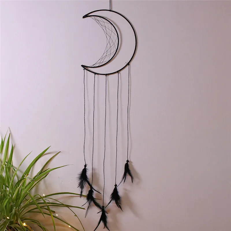 Украшение в виде пера форме полумесяца Декор для дома простом стиле Ловец снов