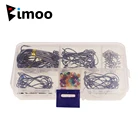 1 коробка 100 крючок под червя + 20 шт. пружина для приманки + 100 бусин Червячные крючки с встроенным кольцом для крючкаПроушиной