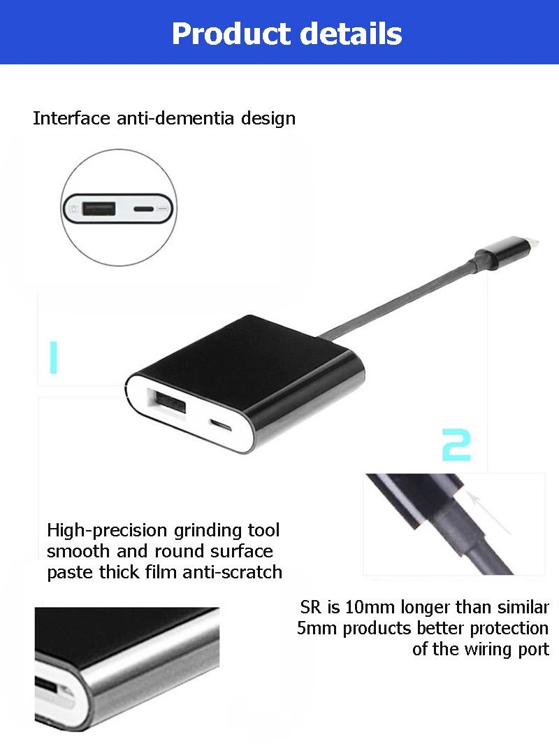 Reilim OTG адаптер для Apple к USB камера ридер адаптер для lightning iOS 13 Соединительный комплект кабель синхронизации данных для IPhone 6 7 8 X