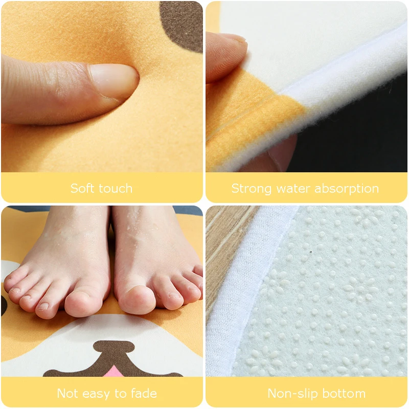 

Anti-slip Semicircle Bath Mats Absorbent Bath Carpet Floor Mat Home Entrance Doormat Tapete Washable Floor Mats Modern Door Mat
