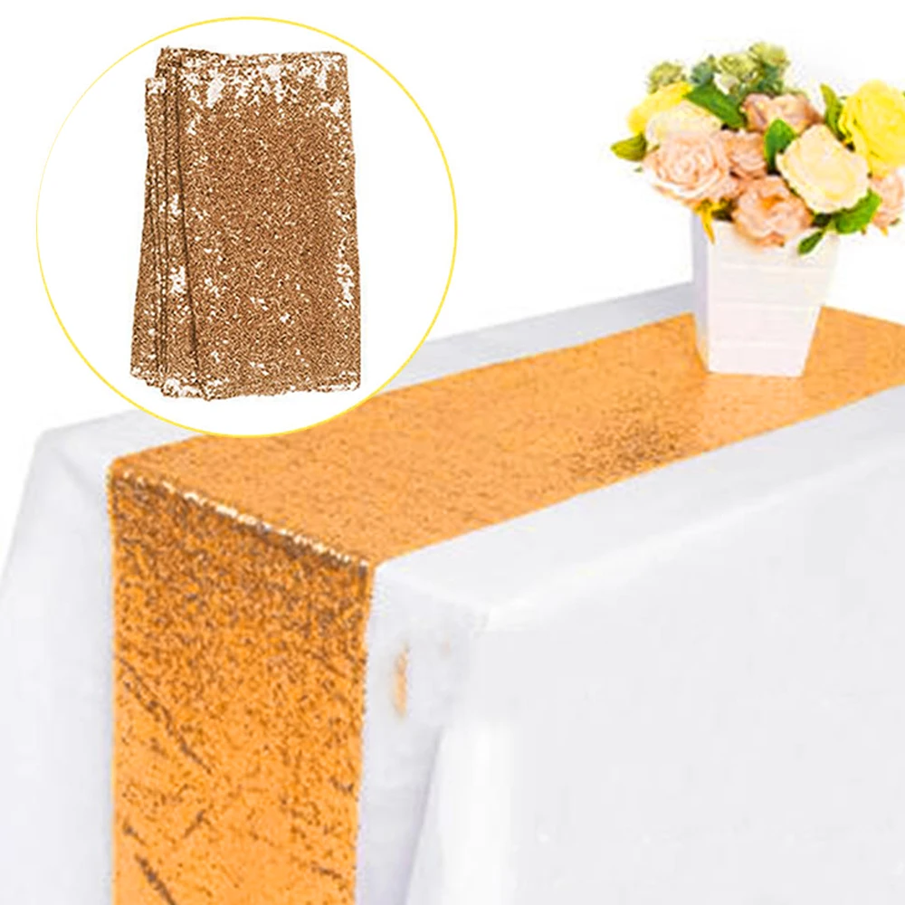 30*250 см скатерть с блестками прямоугольная Золотое и серебряное покрытие