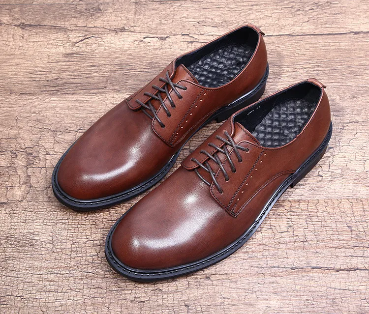 Модные итальянские роскошные классические мужские модельные туфли в стиле ретро