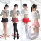 Мини-юбки женские, однотонные, с высокой талией, широкие, плиссированные