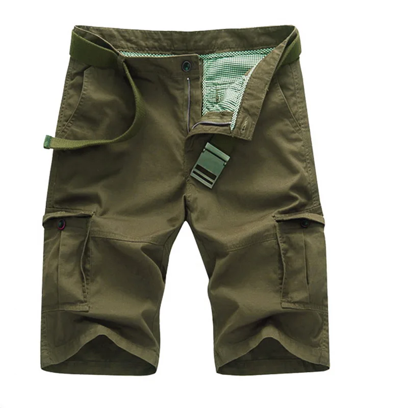 army green 2 Мужские свободные спортивные шорты Карго для бега, мужские камуфляжные военные шорты, плюс размер, шорты для тренировок, хип-хоп повседневные мужские шорты - Цвет: army green 2
