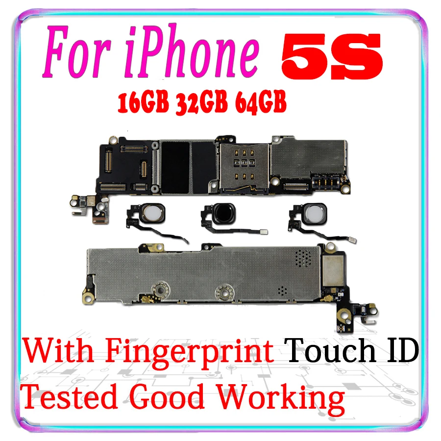 100% Оригинальный разблокированный для iPhone 5S 5 S материнская плата iphone s полным